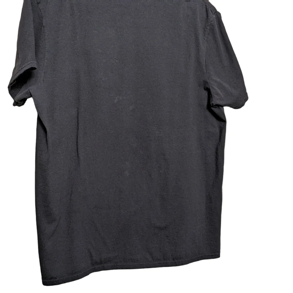 Nintendo 64 Black T-Shirt N64 Logo Over Stripes Men's Large Vintage Look EUC
